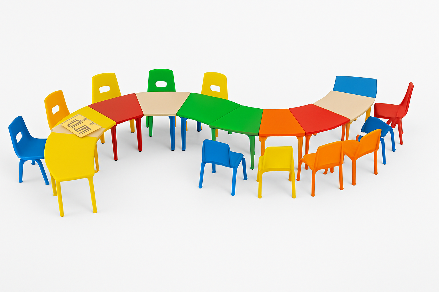 CLUSTER SET OF 10 TABLE WITH 10 CHAIRS