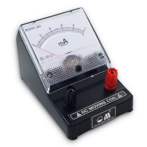 Ammeter (EDM-80) – Square Dial, Moving Coil, DC, 0–1 Amp with Desk Stand