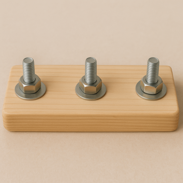 Bolting Board (3 Bolts) | Educational Fine Motor Skill Development Toy for Kids