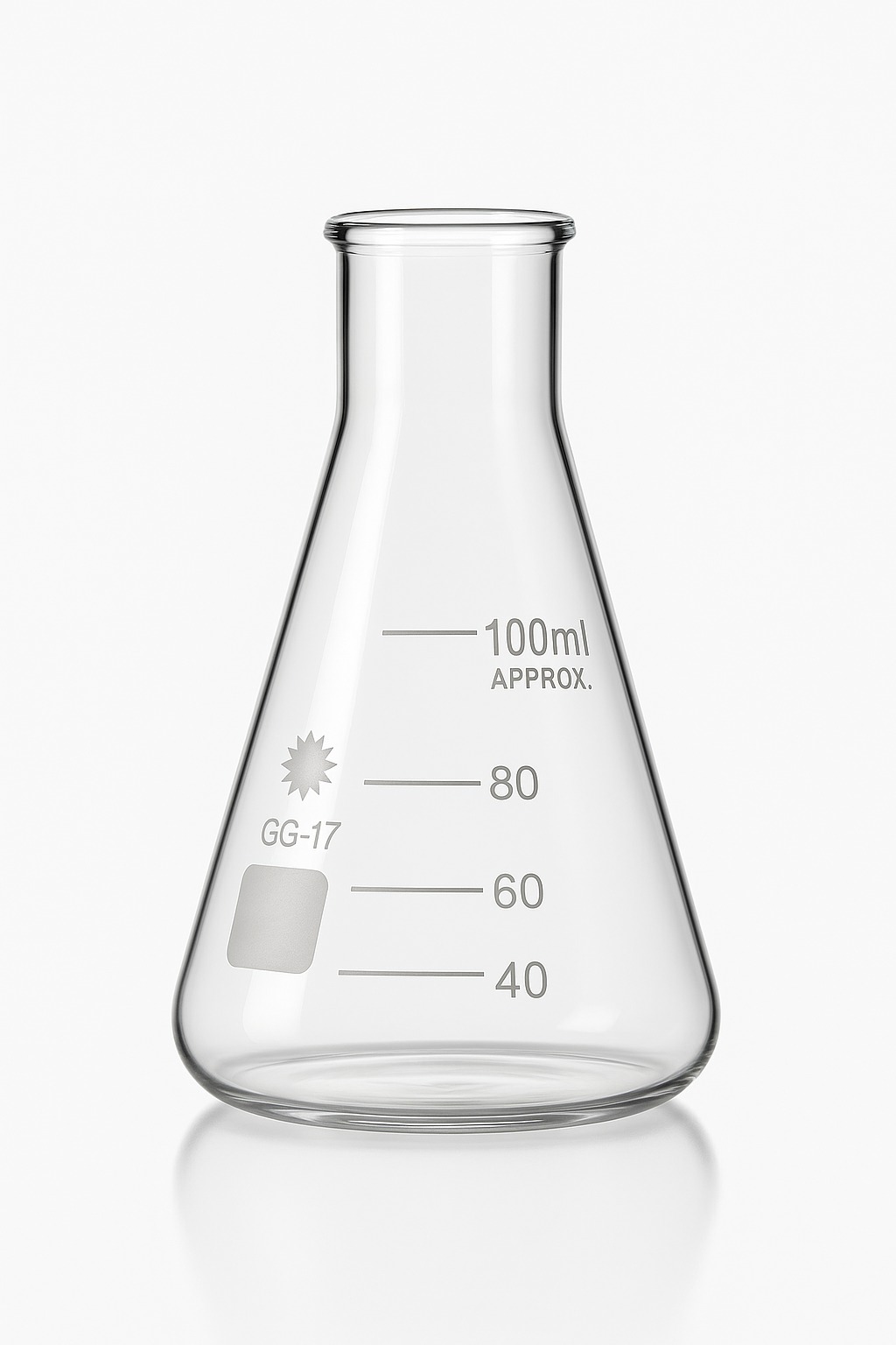 Conical Flask – 100ml, Borosilicate Glass (B.G.)