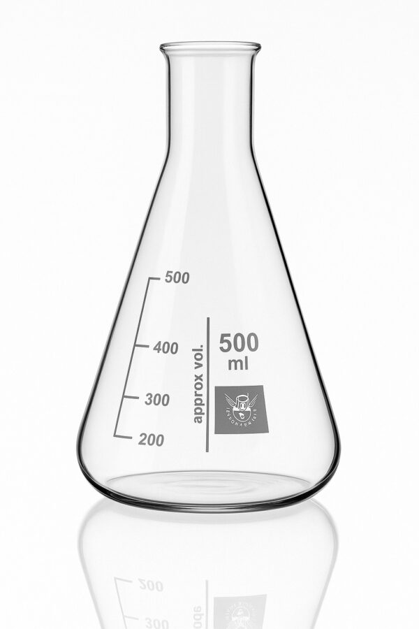 Conical Flask – 500ml, Borosilicate Glass (B.G.)