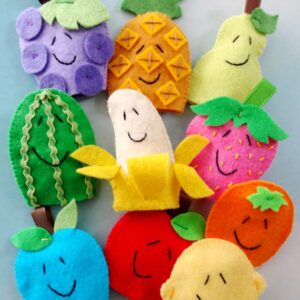 Glove Puppets Fruits (Set of 6pcs) | Fun and Educational Hand Puppets for Kids