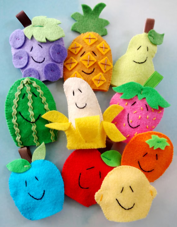 Glove Puppets Fruits (Set of 6pcs) | Fun and Educational Hand Puppets for Kids