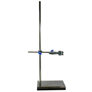 Iron Stand Adjustable Base (Retort Stand) with Clamp & Boss Head – 7x5" Sheet Metal, Superior Quality