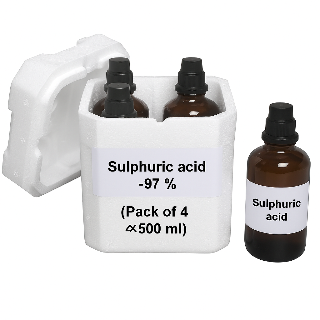 Sulphuric Acid – 97% (Thermocole Pack), 4 x 500 ml