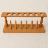 Wooden Test Tube Stand – 6 Hole (Steam Beech Wood), Export Quality