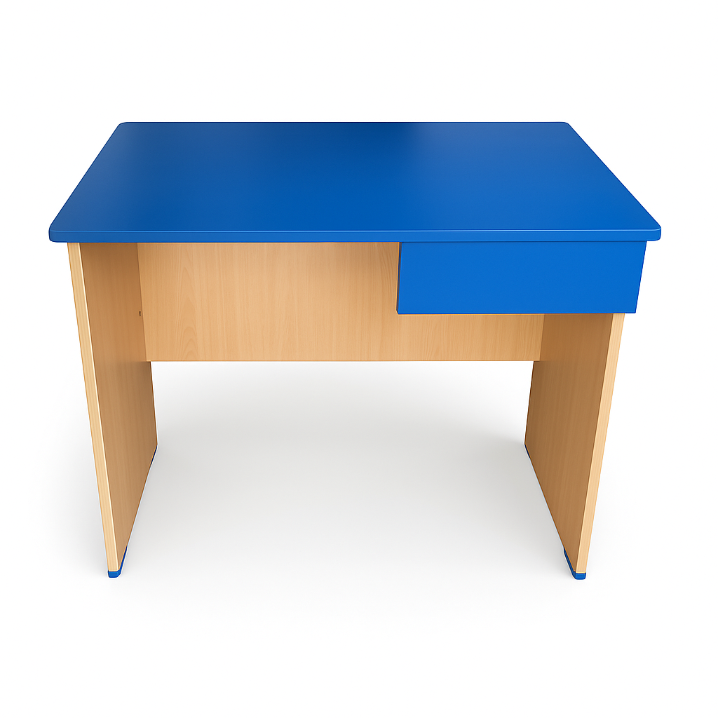Wooden Teacher’s Table with Drawer (3'L x 2'D x 2.5'H) | Durable Classroom Furniture
