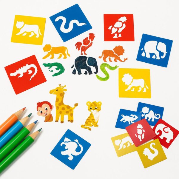 Washable Templates (Set of 6pcs) | Reusable Stencil Set for Drawing & Craft Activities