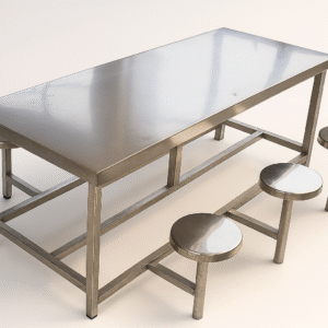 Stainless Steel 6-Seater Canteen Table – 304 Grade