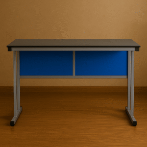 Biology Lab Table with Blue Modesty Panel and Durable Worktop