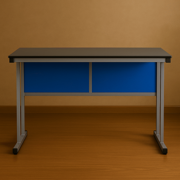 Biology Lab Table with Blue Modesty Panel and Durable Worktop