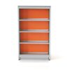 Multi-Purpose Metal Display Rack with Adjustable Shelves and Back Panel