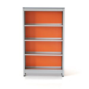 Multi-Purpose Metal Display Rack with Adjustable Shelves and Back Panel