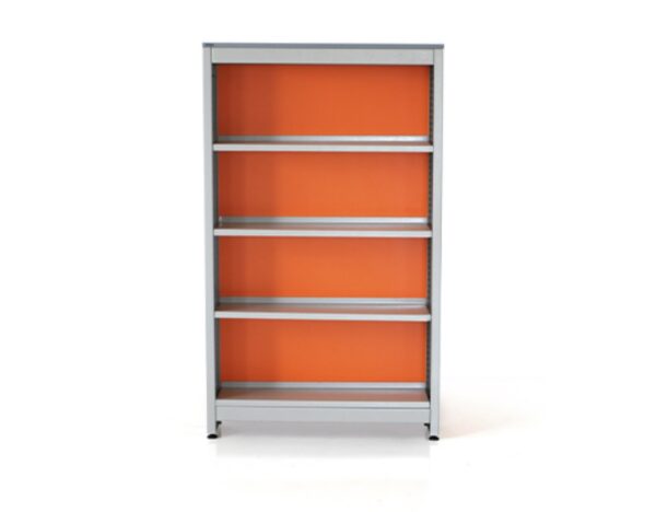 Multi-Purpose Metal Display Rack with Adjustable Shelves and Back Panel