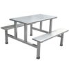 304 Grade Stainless Steel 2-Seater Bench-Type Canteen Table